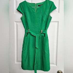 Elegant Green Belted Dress